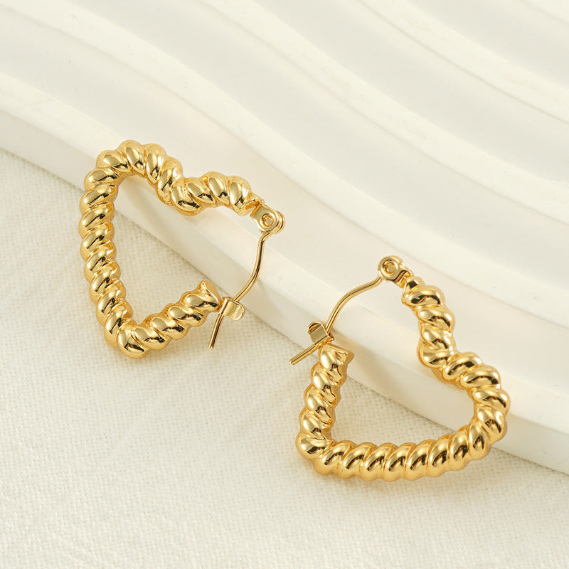 1 Pair Basic Classic Style Geometric Plating 304 Stainless Steel 18K Gold Plated Hoop Earrings