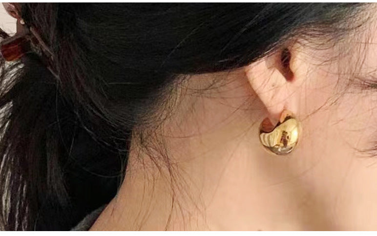 1 pair simple style geometric stainless steel metal ear studs