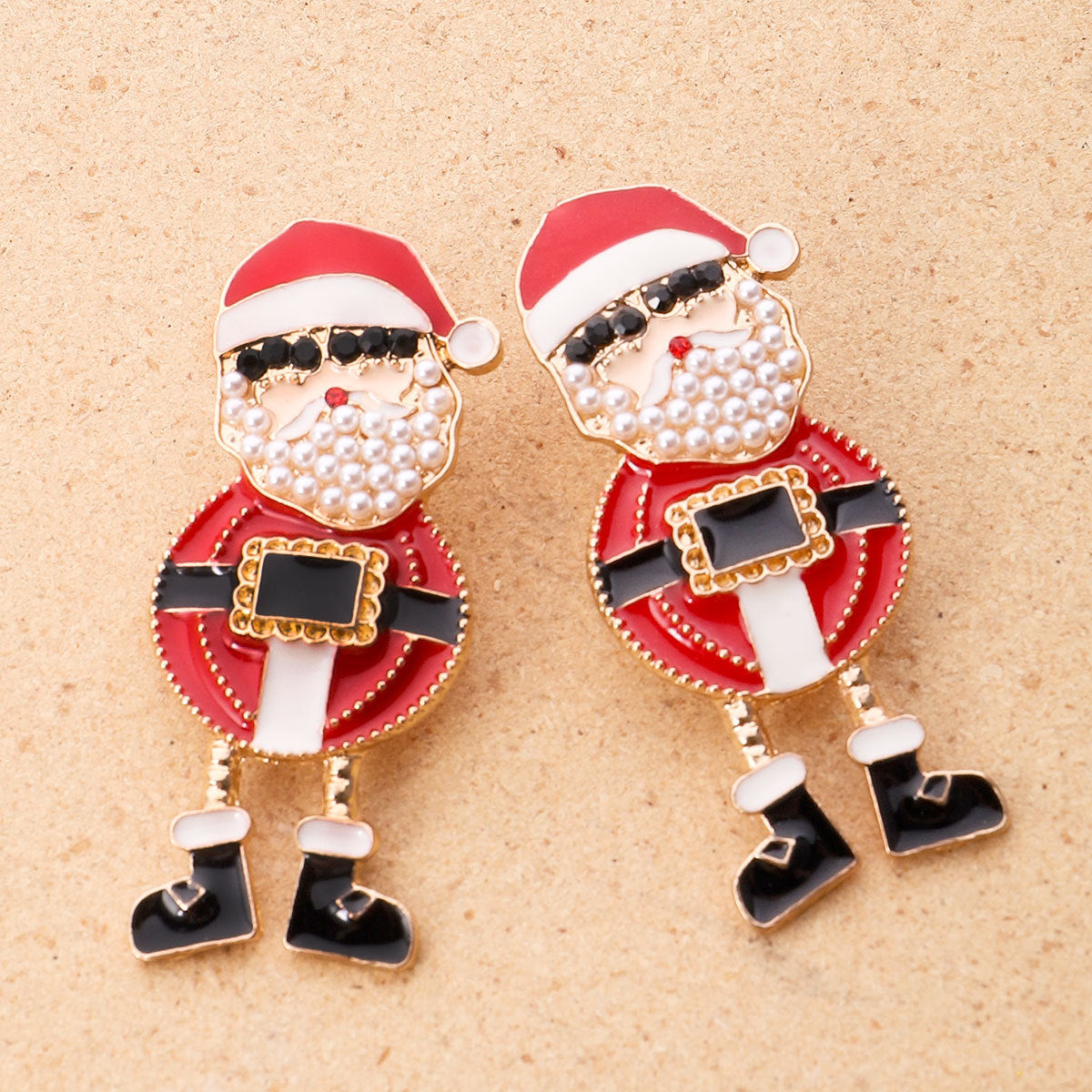 1 pair fashion christmas house christmas tree bow knot inlay alloy rhinestones ear studs