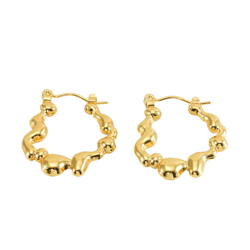 1 Pair Basic Classic Style Geometric Plating 304 Stainless Steel 18K Gold Plated Hoop Earrings