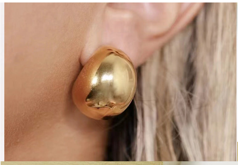 1 pair simple style geometric stainless steel metal ear studs