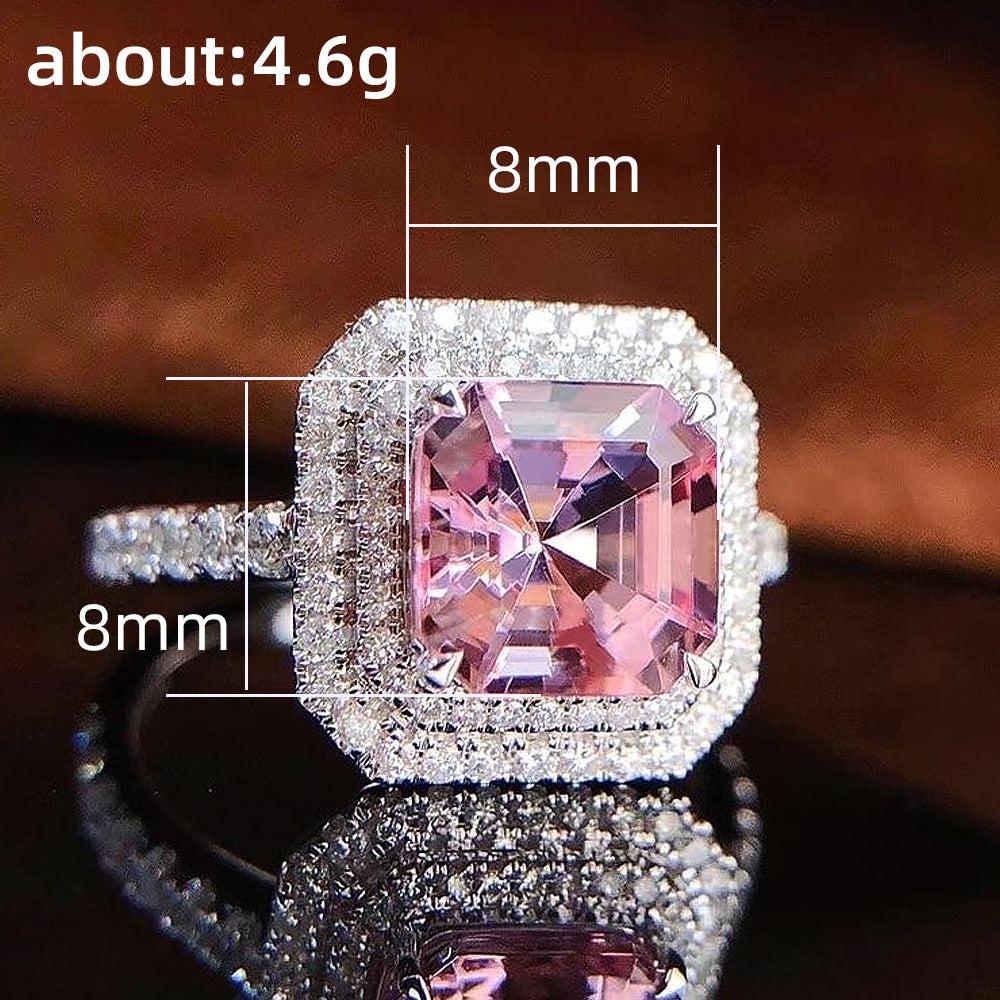 fashion geometric copper rings inlay zircon copper rings