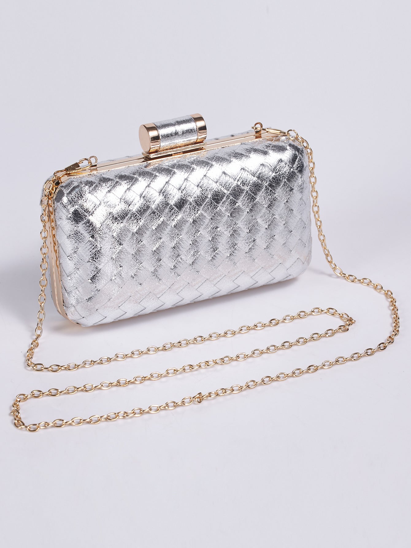 Pu Leather Solid Color Square Evening Bags