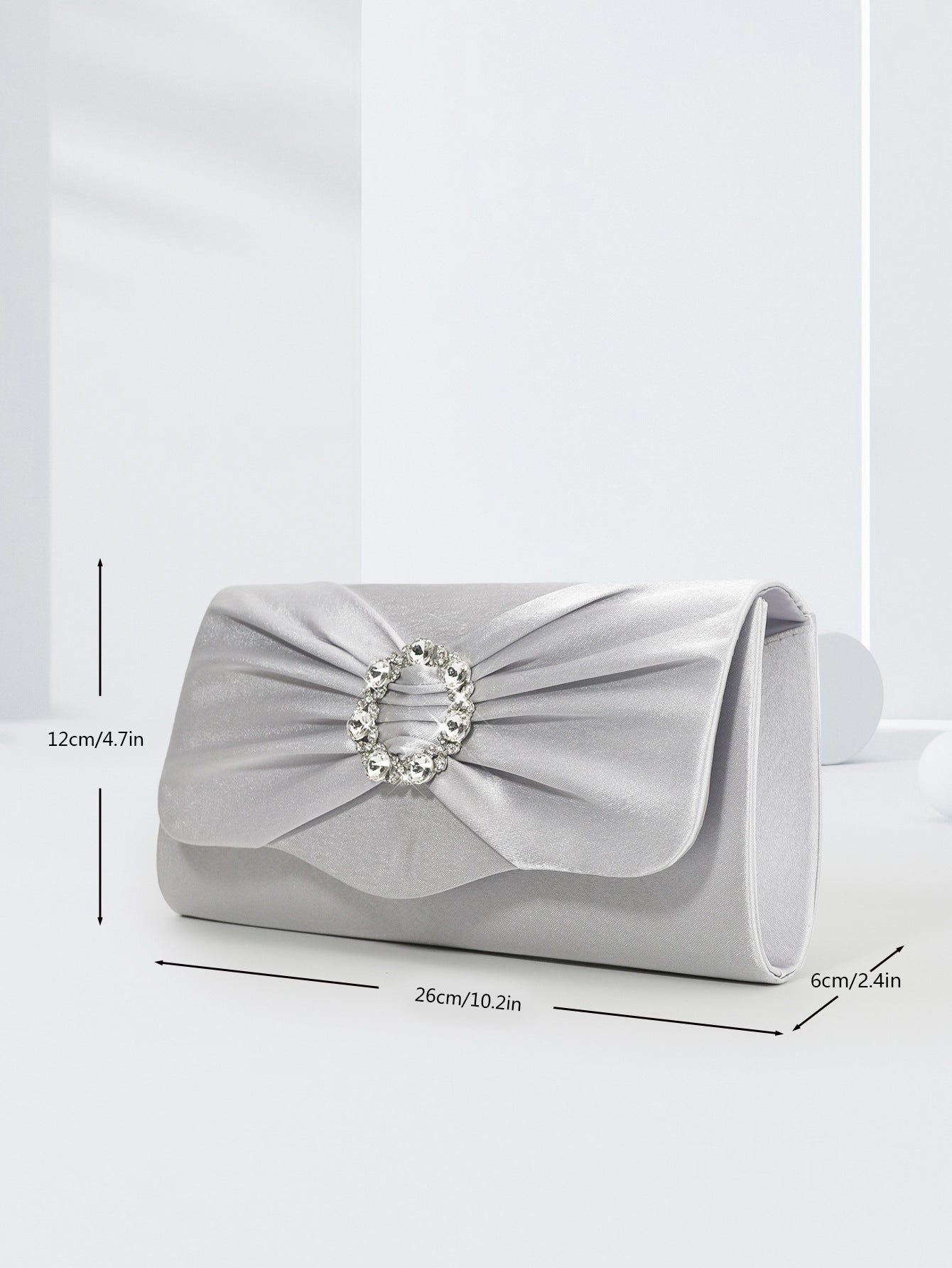 Black Silver Rose Red Nylon Solid Color Square Evening Bags