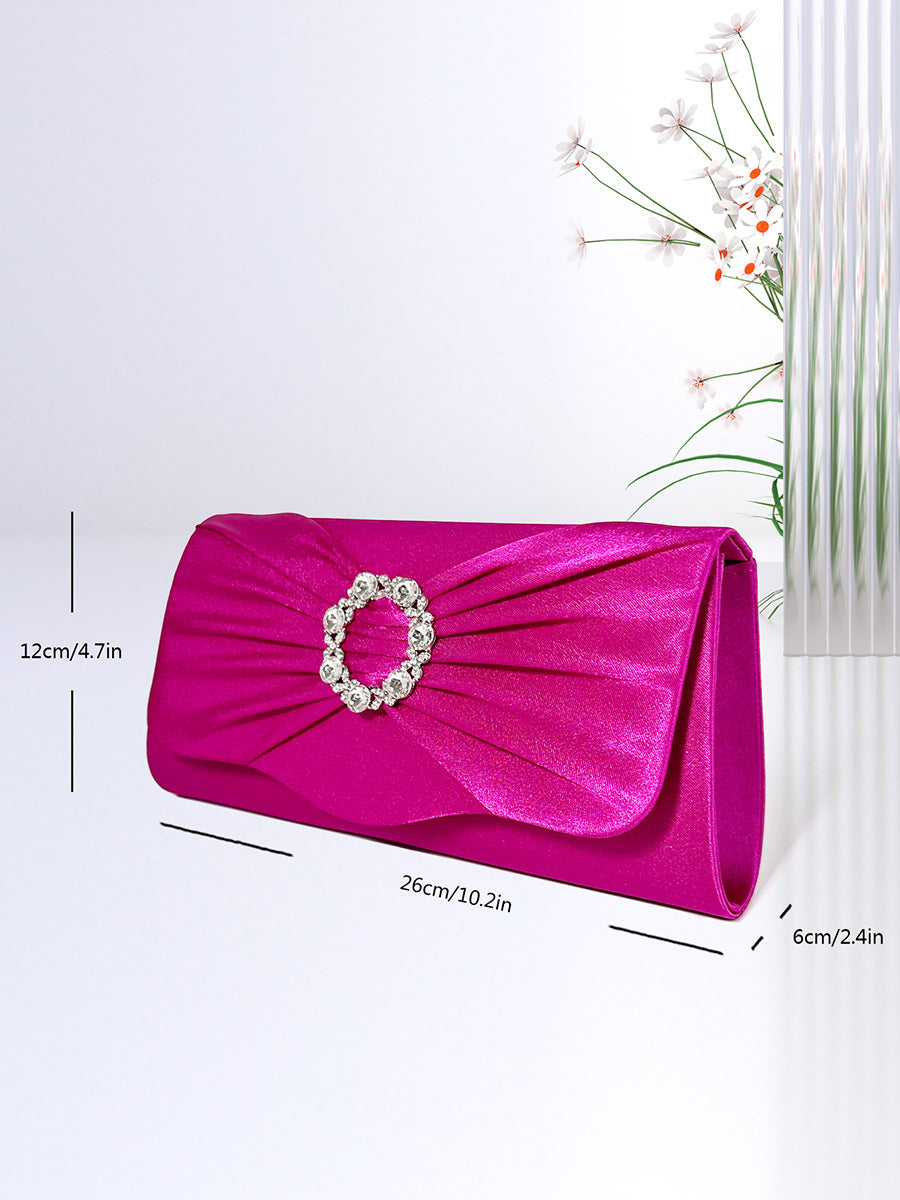 Black Silver Rose Red Nylon Solid Color Square Evening Bags