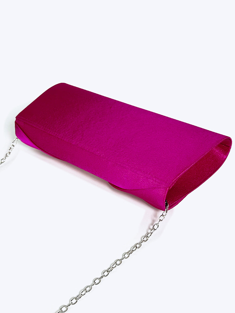 Black Silver Rose Red Nylon Solid Color Square Evening Bags