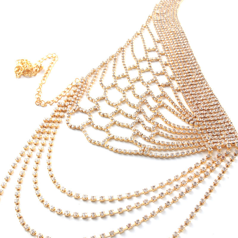 European And American Fashion Sexy Diamond Shiny Tassel Nightclub Beach Body Chains