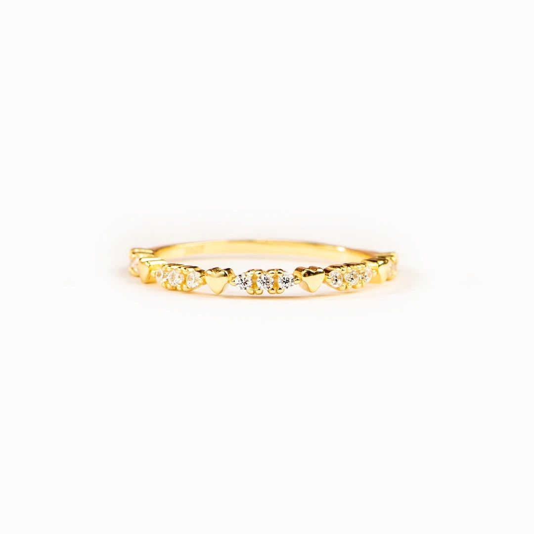 Sterling Silver Heart Diamond Ring Women's End
