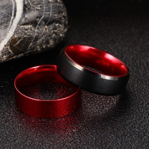 Tungsten Steel Ring Classic Red Inner Ring