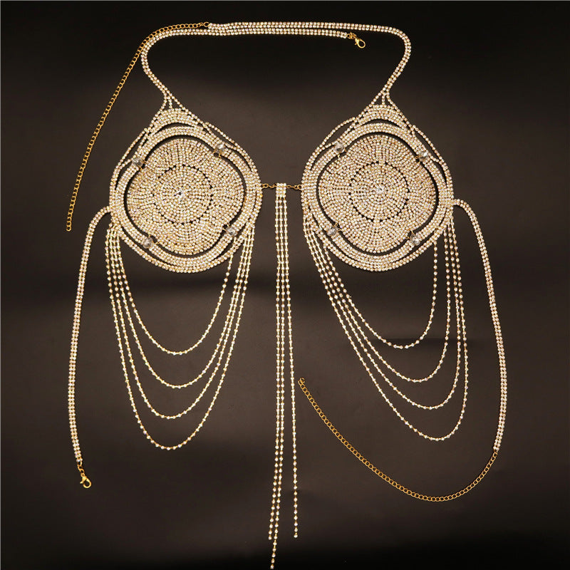 Diamond Tassel Body Chains Nightclub Bikini Chest Necklace