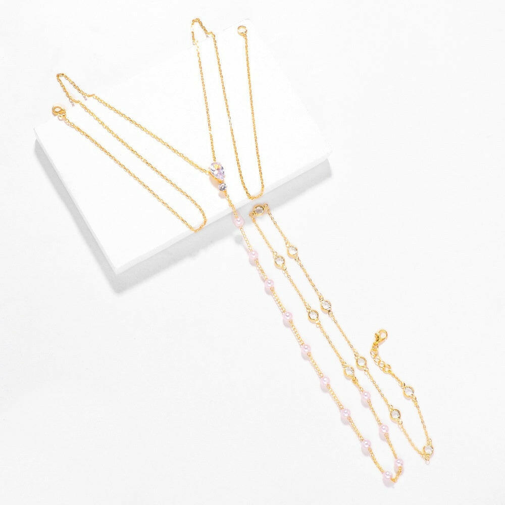 Pearl Back Chain, Diamond Backless Back Chain