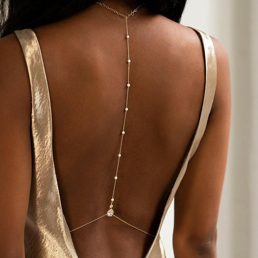 Pearl Back Chain, Diamond Backless Back Chain