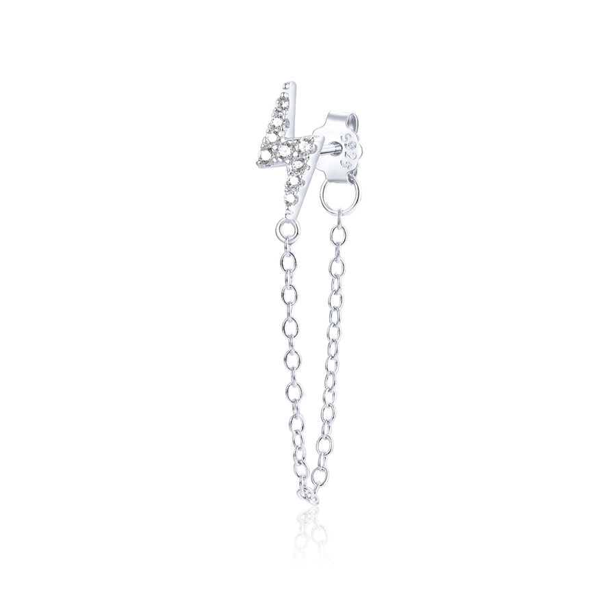 1 piece simple style classic style flower snake lightning plating inlay sterling silver zircon 18k gold plated white gold plated drop earrings