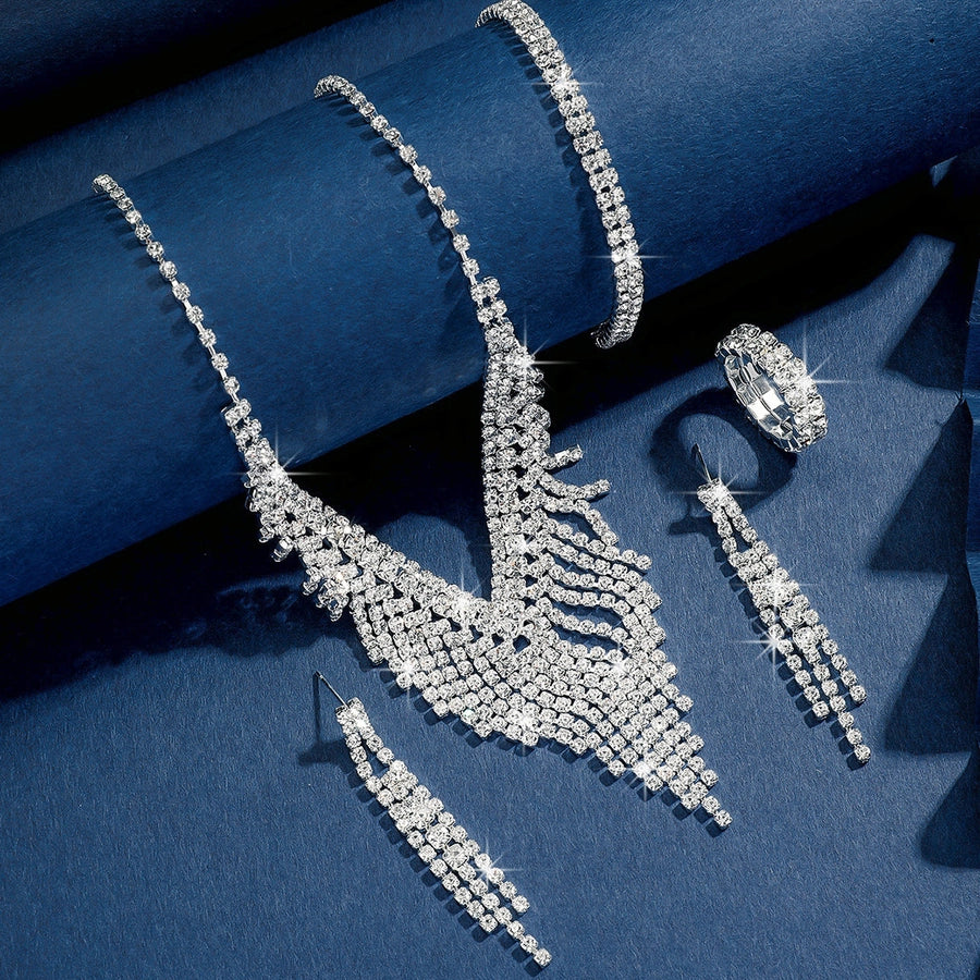 Bridal jewelry suit wedding necklace eardrops jewelry banquet dress accessories women's wedding suit