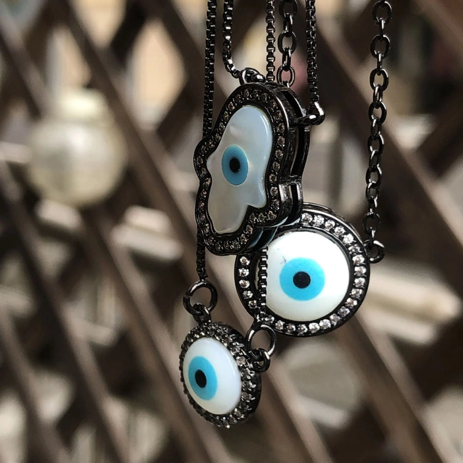 Copper Plating Devil's Eye Pendant Necklace