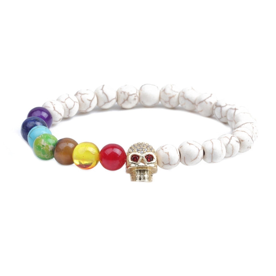 Fashion Skull Alloy natural stone No Inlaid Bracelets In Bulk