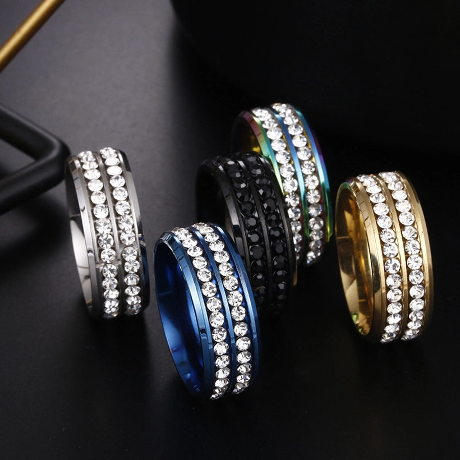 Jewelry Fashion Geometric 201 Stainless Steel Artificial Gemstones Gold Plated