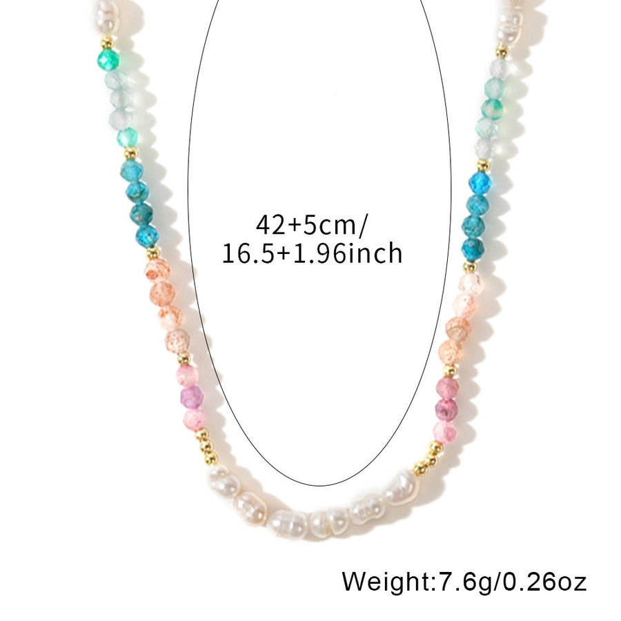 Elegant Simple Style Streetwear Geometric natural stone Mother pearl shellfish Necklace In Bulk