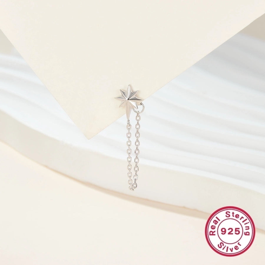 1 piece simple style classic style flower snake lightning plating inlay sterling silver zircon 18k gold plated white gold plated drop earrings