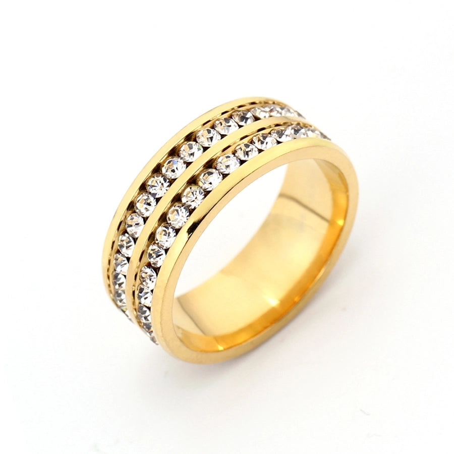 fashion titanium steel rhinestone hypoallergenic ring  jewelry