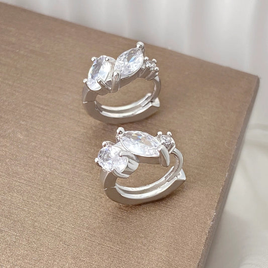 Foxi Exquisite 5A Zircon Inlaid 925 Sterling Silver Material for Women Ear Ring