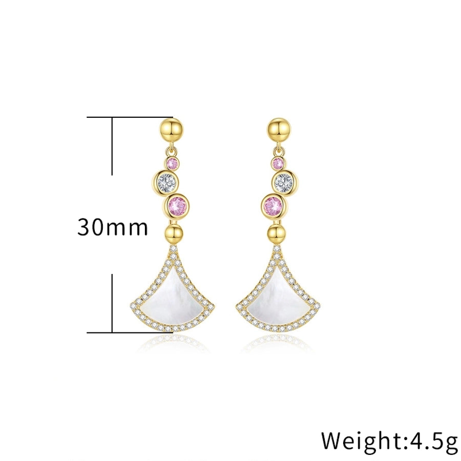 Elegant Simple Style Commute Geometric Copper Alloy Polishing Inlay Zircon K Gold Plated Women's Jewelry Set
