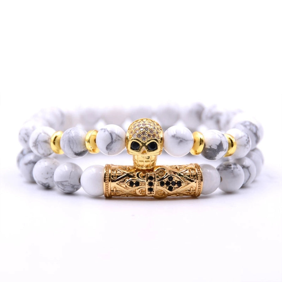 Fashion Skull natural stone No Inlaid Bracelets In Bulk