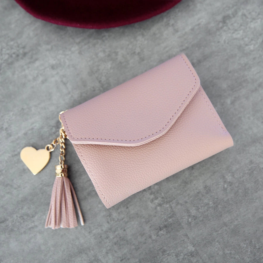 women's solid color pu leather buckle wallets