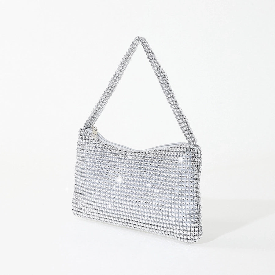 women's plastic solid color classic style square zipper shoulder bag