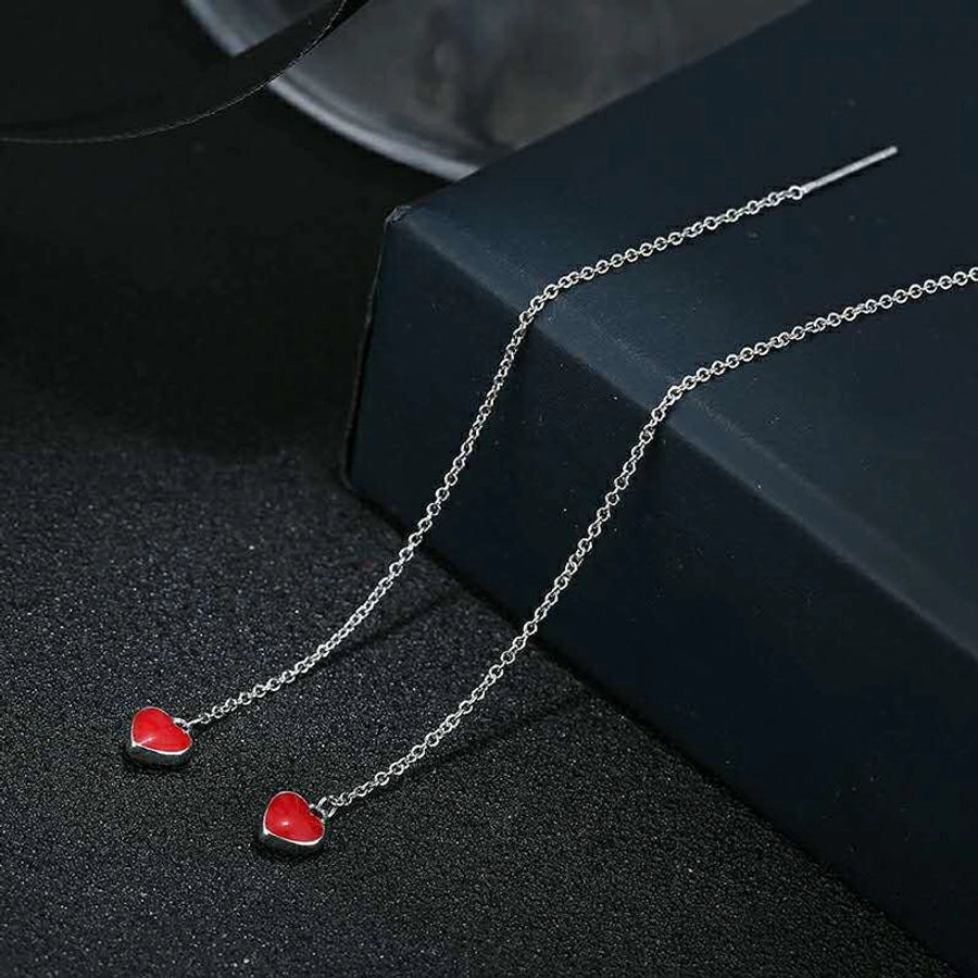 1 pair elegant star tassel heart shape inlay alloy artificial pearls rhinestones glass earrings