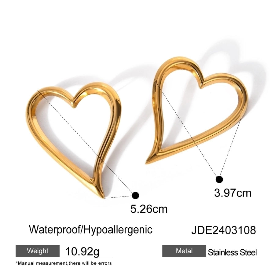 Jewelry IG Style Basic Classic Style Heart Shape 304 Stainless Steel 18K Gold Plated Plating Earrings Necklace