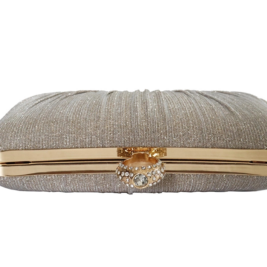 champagne silver black polyester solid color square evening bags