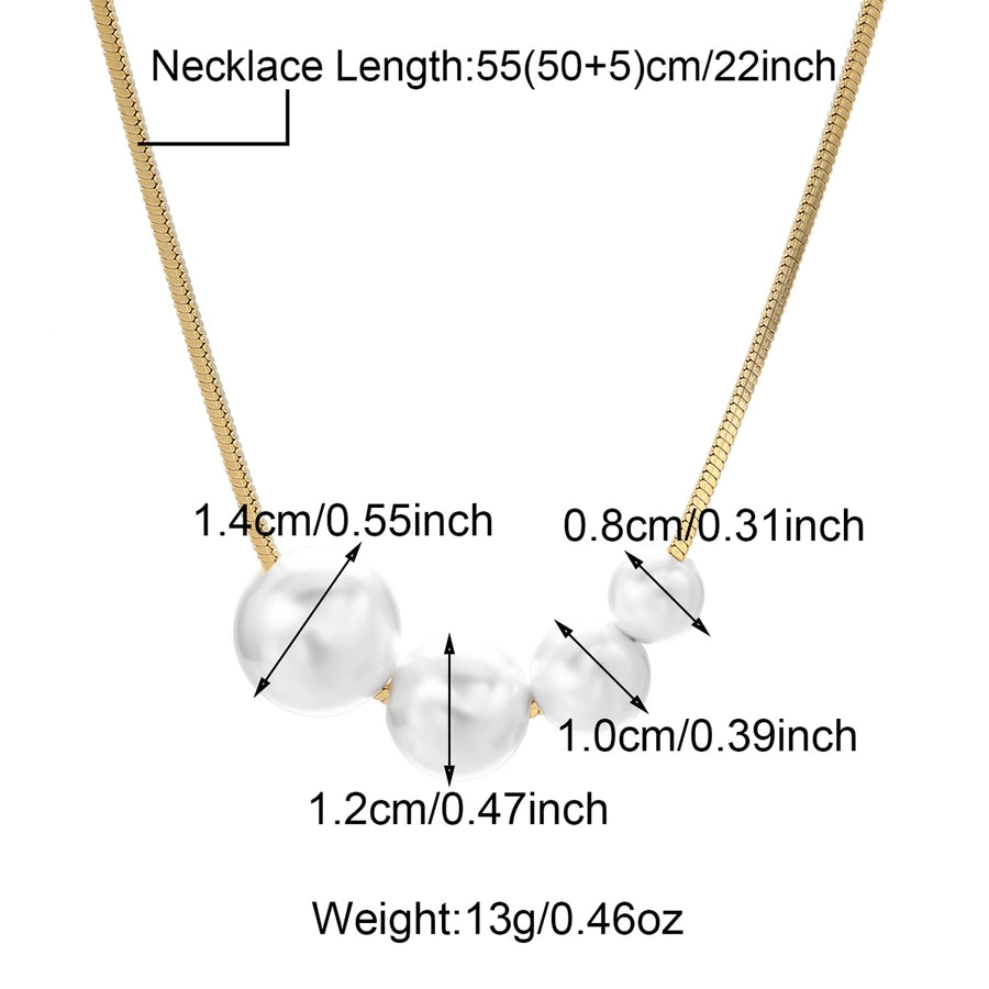 Copper 18K Gold Plated Asymmetrical Hollow Out Round Heart Shape Artificial Pearls Necklace