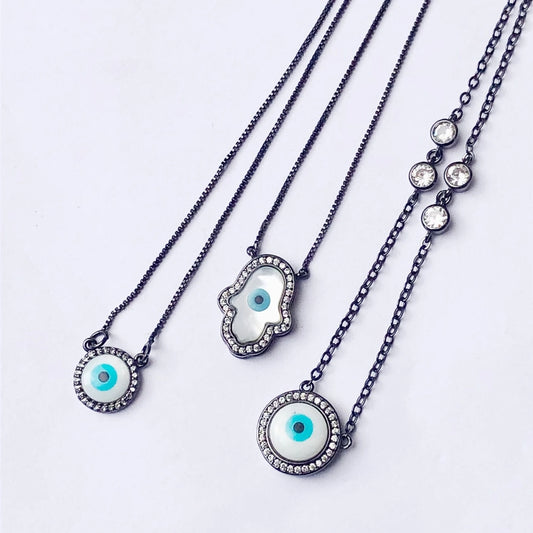 Copper Plating Devil's Eye Pendant Necklace