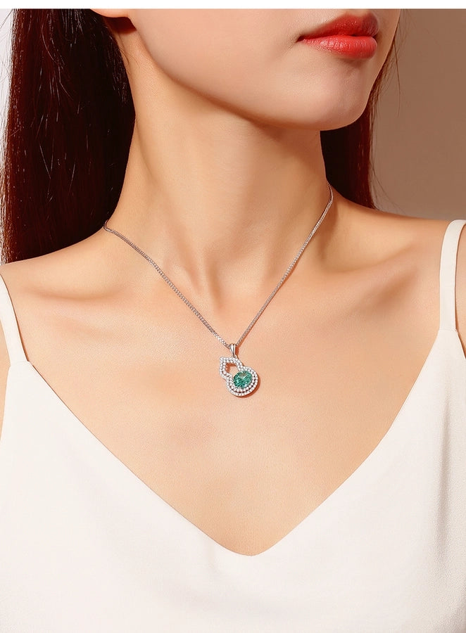 Simple Style Shiny Gourd Lab-grown Diamonds High Carbon Diamond Sterling Silver Pendant Necklace