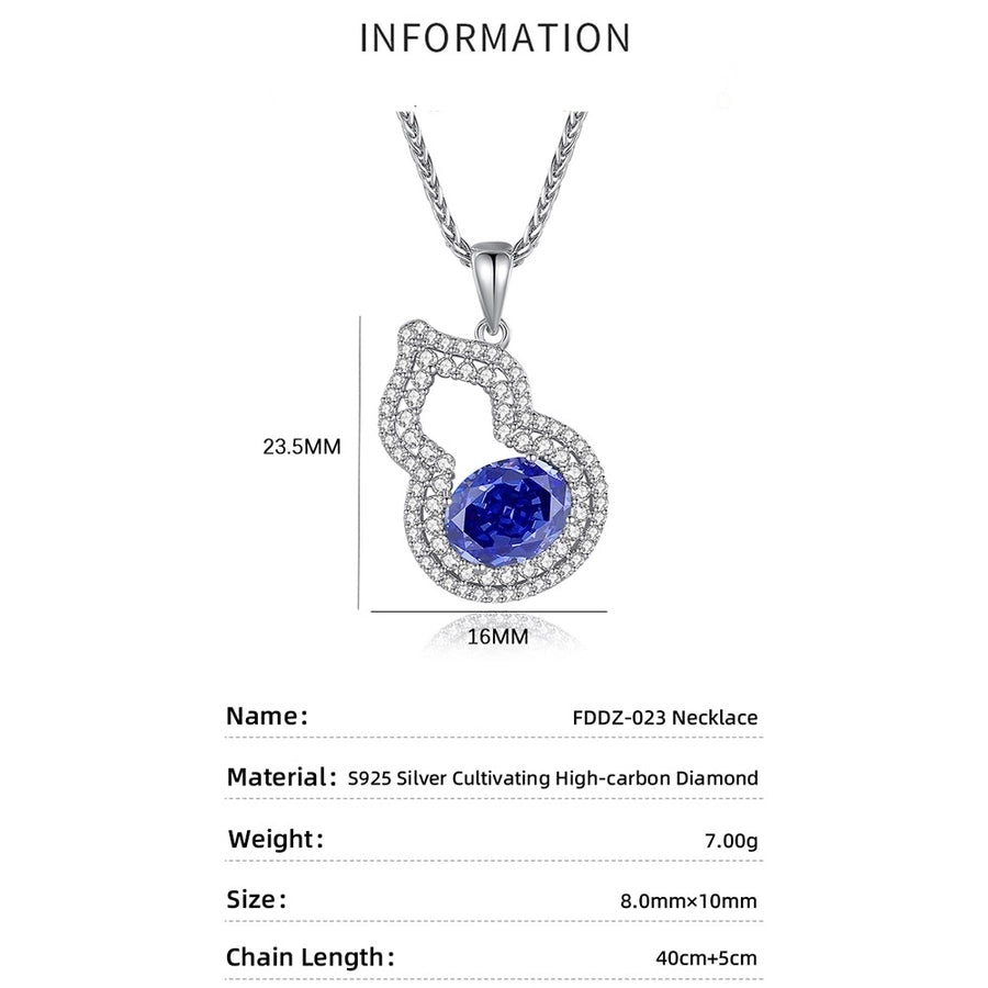 Simple Style Shiny Gourd Lab-grown Diamonds High Carbon Diamond Sterling Silver Pendant Necklace
