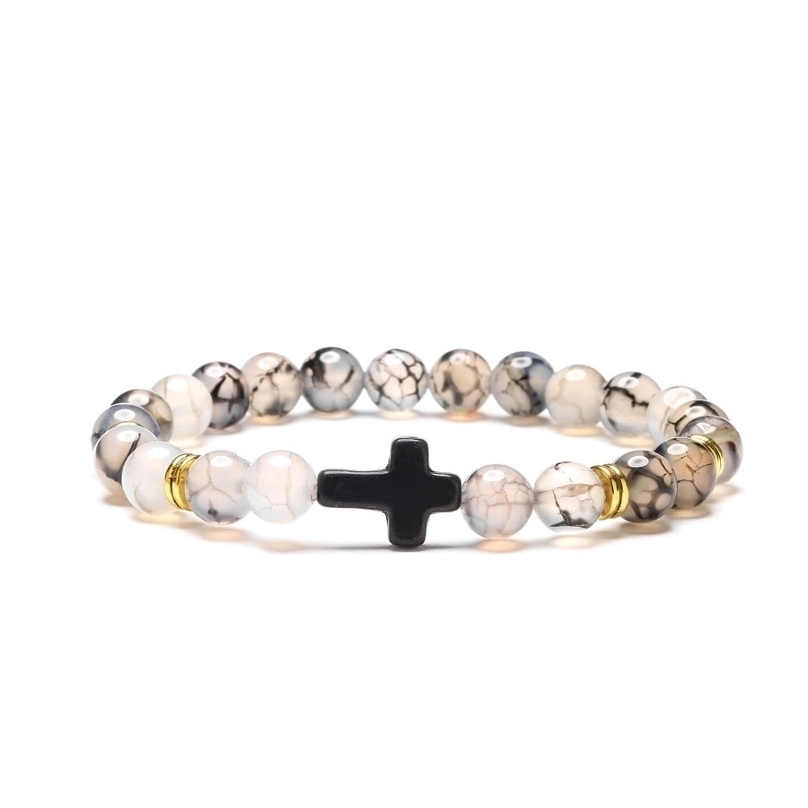 alloy fashion cross bracelet (red pine) nhyl0582-red-pine