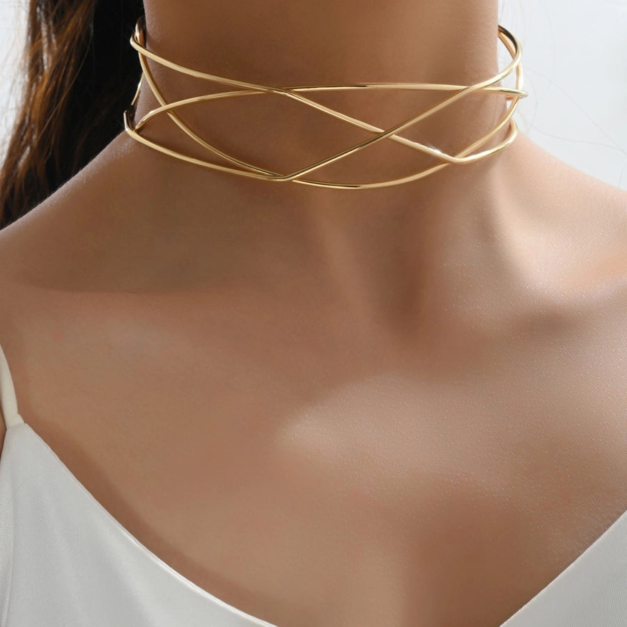 Elegant Streetwear Geometric Alloy Choker