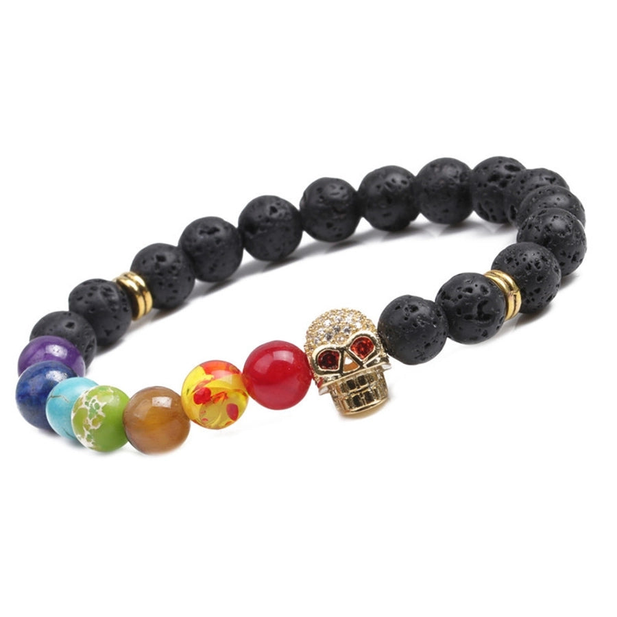 Fashion Skull Alloy natural stone No Inlaid Bracelets In Bulk