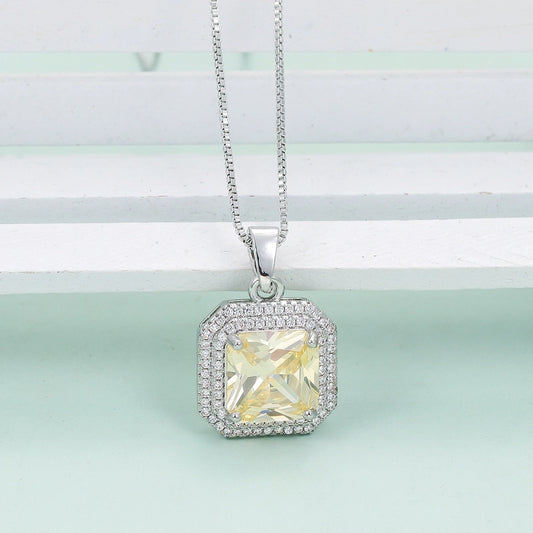 Copper Plating Inlay Color Block Zircon Jewelry Set