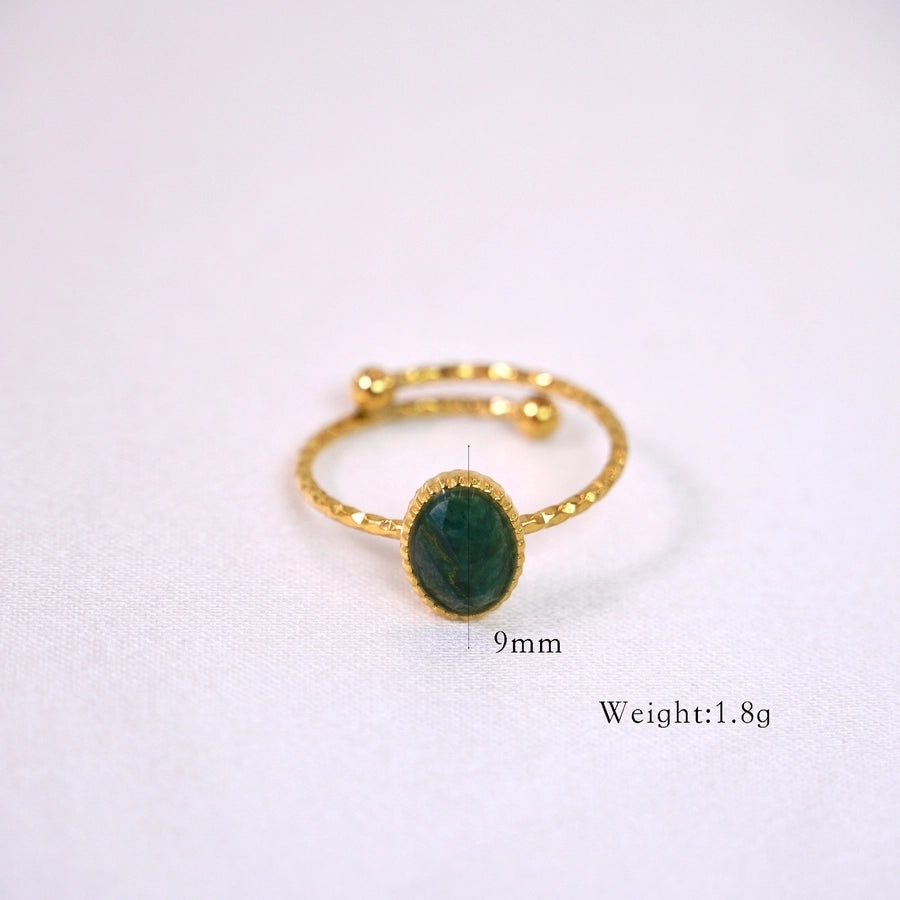 natural stone Titanium Steel IG Style Simple Style Inlay Geometric Natural Stone Rings Necklace