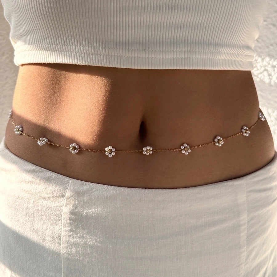 casual sweet flower titanium steel bracelets anklet necklace