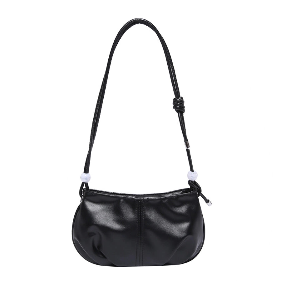Women's Pu Leather Solid Color Streetwear Pillow Shape Zipper Crossbody Bag