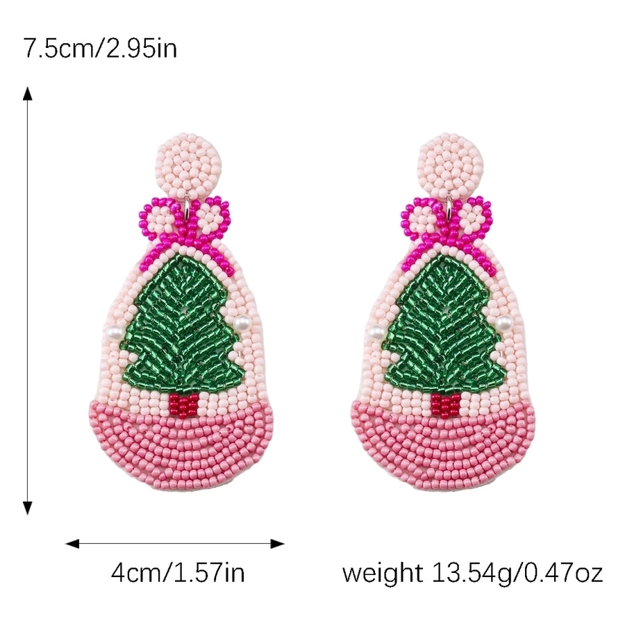 simple style classic style christmas tree inlay plastic cloth glass rhinestones silver plated drop earrings
