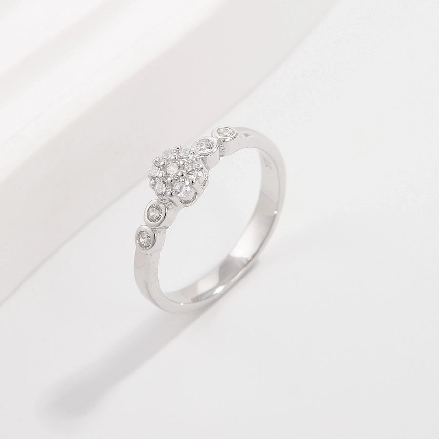 Sterling Silver White Gold Plated Simple Style Classic Style Plating Inlay Infinity Lightning Zircon Rings
