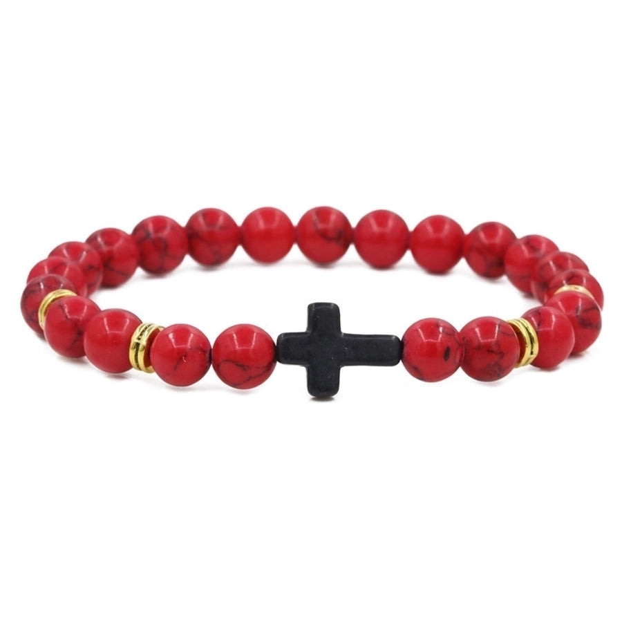 alloy fashion cross bracelet (red pine) nhyl0582-red-pine