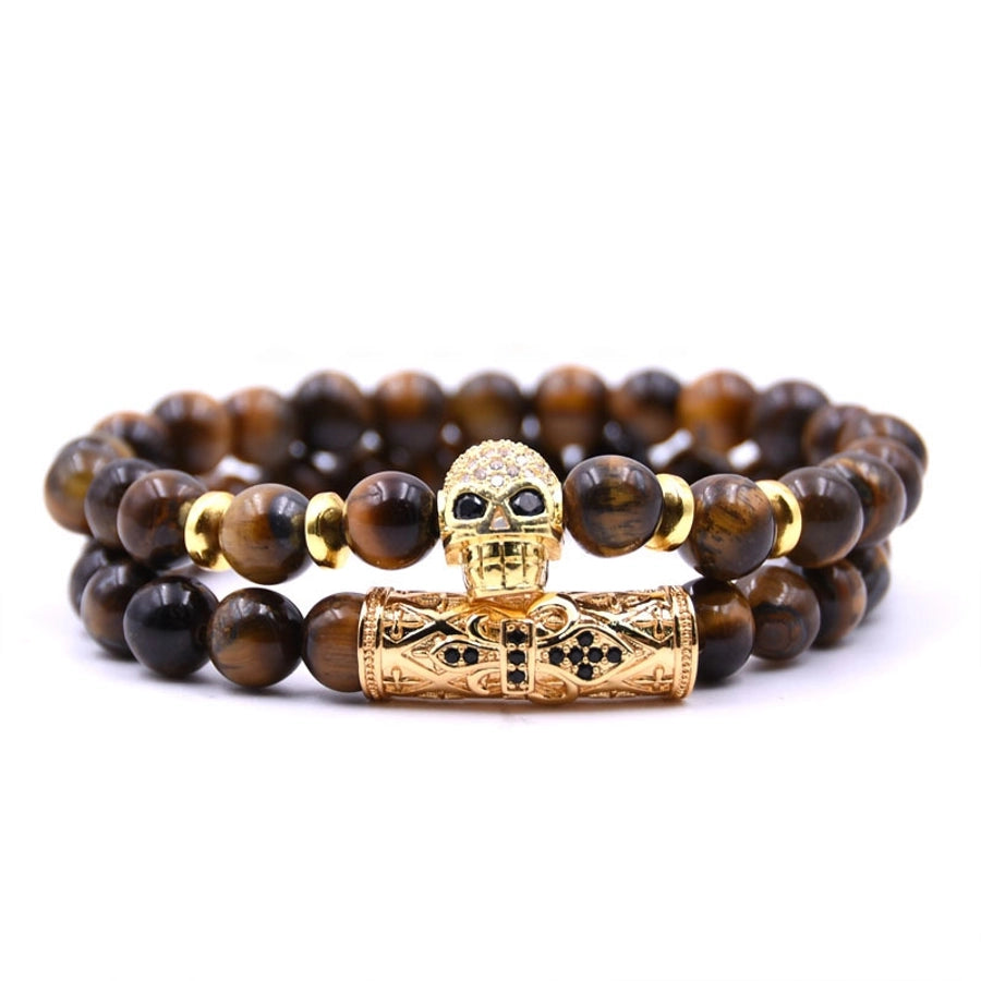 Fashion Skull natural stone No Inlaid Bracelets In Bulk