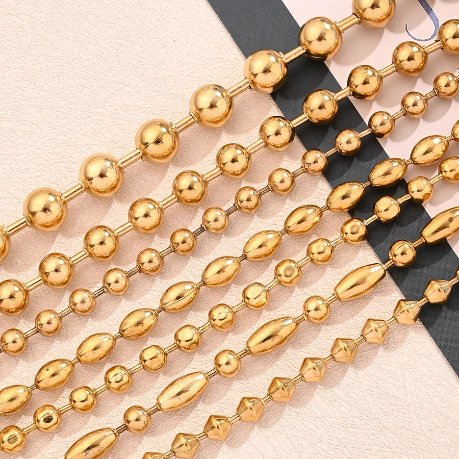 Jewelry Modern Style Simple Style Round Oval Solid Color 304 Stainless Steel 18K Gold Plated Polishing Plating Necklace