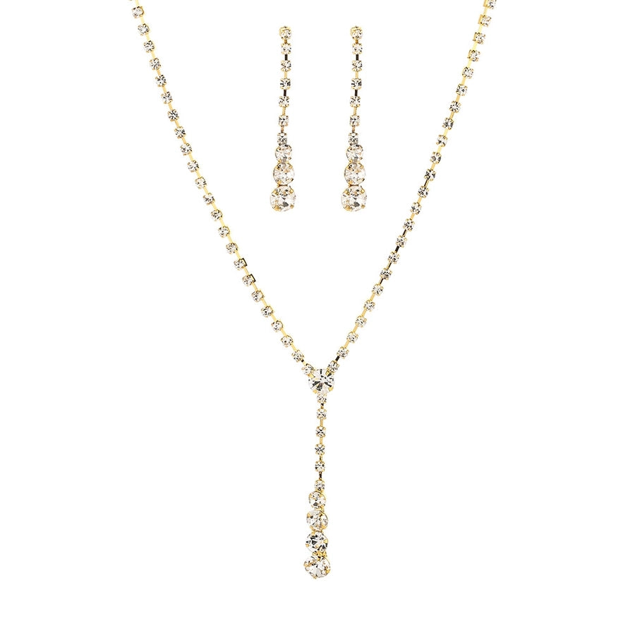 Fashion simple popular jewelry suit necklace stud earrings bracelet Diamond hot sale wedding jewelry