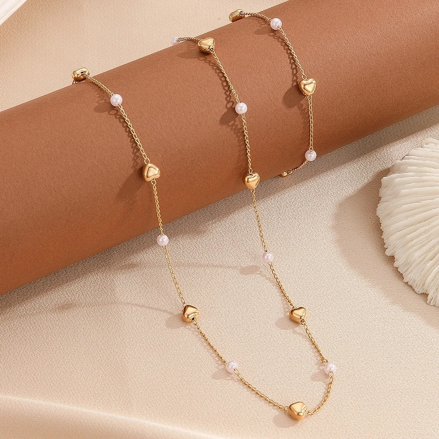 Copper Geometric Heart Shape Bracelets Necklace